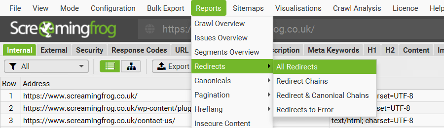 Redirect Reports