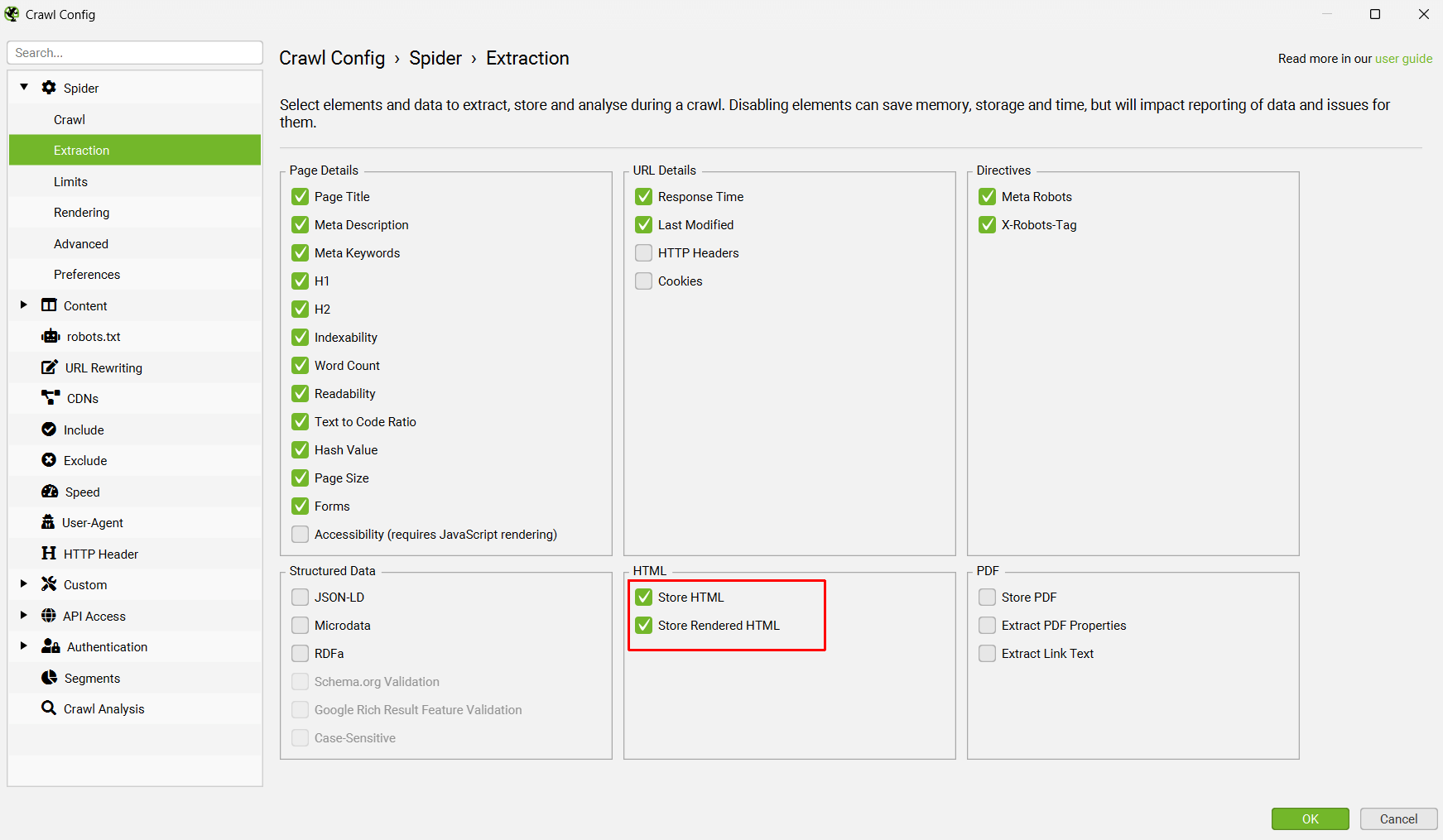 Store HTML for vector embeddings
